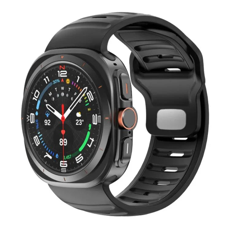 條紋雙色矽膠錶帶，適用於 Samsung Galaxy Watch Ultra 47mm / Ultra 2025