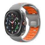 條紋雙色矽膠錶帶，適用於 Samsung Galaxy Watch Ultra 47mm / Ultra 2025