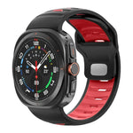 條紋雙色矽膠錶帶，適用於 Samsung Galaxy Watch Ultra 47mm / Ultra 2025