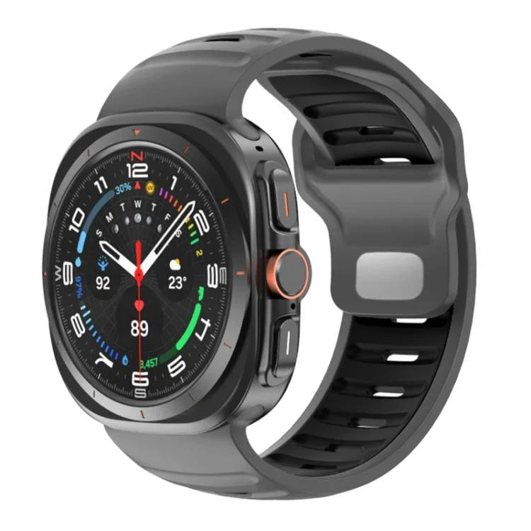 條紋雙色矽膠錶帶，適用於 Samsung Galaxy Watch Ultra 47mm / Ultra 2025
