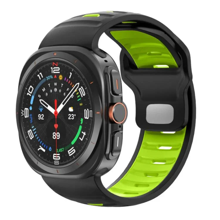 條紋雙色矽膠錶帶，適用於 Samsung Galaxy Watch Ultra 47mm / Ultra 2025
