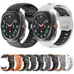 條紋雙色矽膠錶帶，適用於 Samsung Galaxy Watch Ultra 47mm / Ultra 2025
