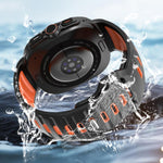 條紋雙色矽膠錶帶，適用於 Samsung Galaxy Watch Ultra 47mm / Ultra 2025