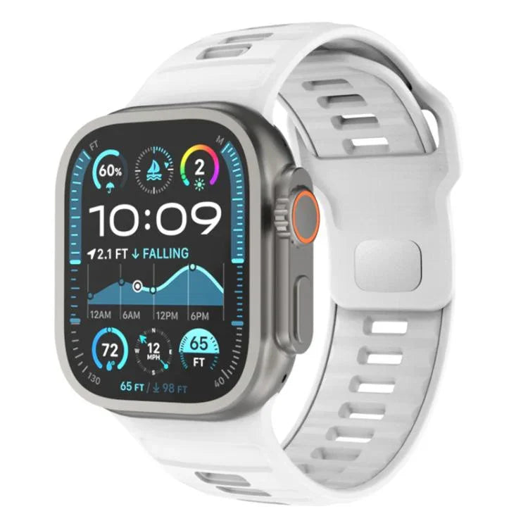 格紋反扣矽膠錶帶，適用於 Apple Watch 46mm / 49mm / 45mm / 44mm