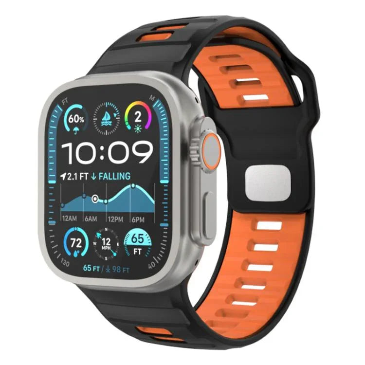 格紋反扣矽膠錶帶，適用於 Apple Watch 46mm / 49mm / 45mm / 44mm