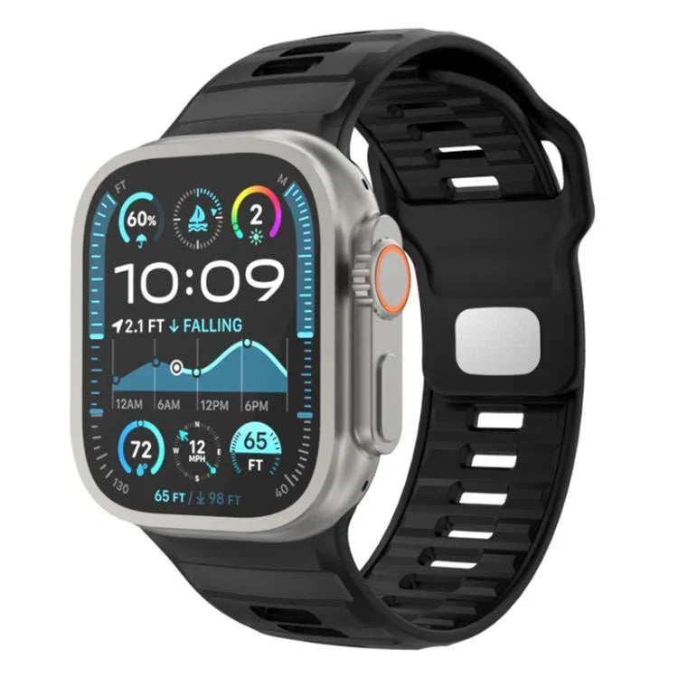 格紋反扣矽膠錶帶，適用於 Apple Watch 46mm / 49mm / 45mm / 44mm