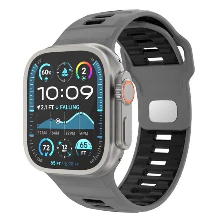 格紋反扣矽膠錶帶，適用於 Apple Watch 46mm / 49mm / 45mm / 44mm