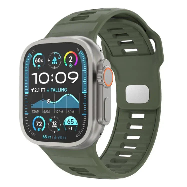 格紋反扣矽膠錶帶，適用於 Apple Watch 46mm / 49mm / 45mm / 44mm