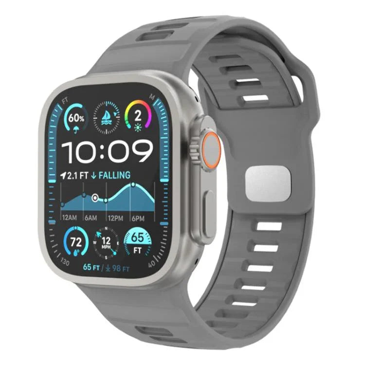 格紋反扣矽膠錶帶，適用於 Apple Watch 46mm / 49mm / 45mm / 44mm