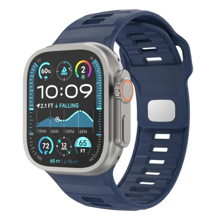 格紋反扣矽膠錶帶，適用於 Apple Watch 46mm / 49mm / 45mm / 44mm