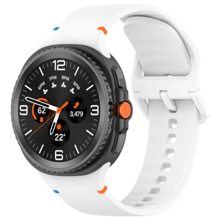 適用於 Samsung Galaxy Watch8 Classic 46mm / Watch8 44mm / 40mm xDfind 縫線純色矽膠錶帶，20mm，22mm