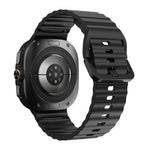 適用於 Samsung Galaxy Watch8 Classic 46mm / Watch8 44mm / 40mm xDfind 波浪紋縫線矽膠錶帶，L