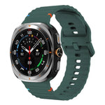 適用於 Samsung Galaxy Watch8 Classic 46mm / Watch8 44mm / 40mm xDfind 波浪紋縫線矽膠錶帶，L