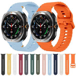 適用於 Samsung Galaxy Watch8 Classic 46mm / Watch8 44mm / 40mm xDfind 波浪紋縫線矽膠錶帶，L