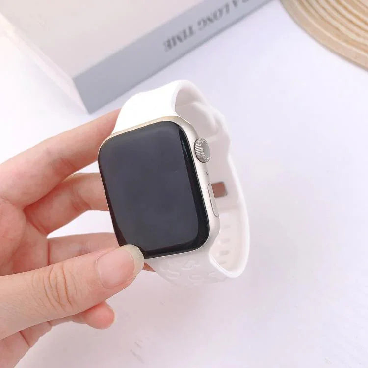 凹槽豹紋扣矽膠錶帶，適用於 Apple Watch 46mm / 49mm / 45mm / 44mm，適用於 Apple Watch 42mm / 41mm / 40mm / 38mm