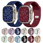 凹槽豹紋扣矽膠錶帶，適用於 Apple Watch 46mm / 49mm / 45mm / 44mm，適用於 Apple Watch 42mm / 41mm / 40mm / 38mm