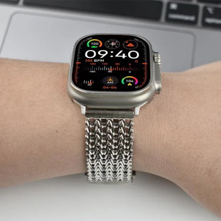 網狀磁吸不鏽鋼錶帶，適用於 Apple Watch 46mm / 49mm / 45mm / 44mm，適用於 Apple Watch 42mm / 41mm / 40mm / 38mm