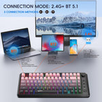 HXSJ L400 三模無線 RGB 燈薄膜 81鍵鍵盤