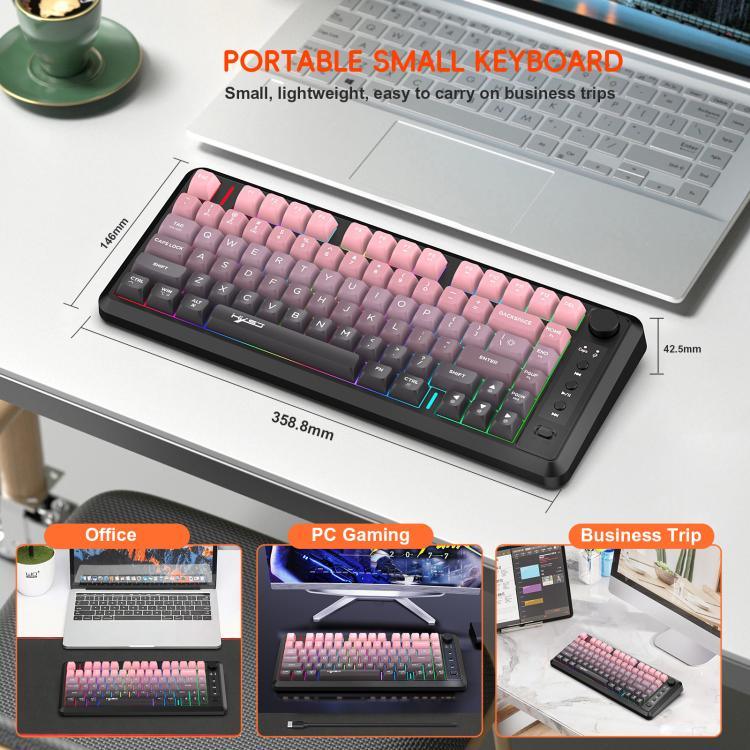 HXSJ L400 三模無線 RGB 燈薄膜 81鍵鍵盤