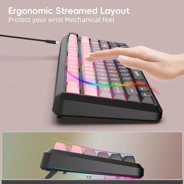 HXSJ L400 三模無線 RGB 燈薄膜 81鍵鍵盤