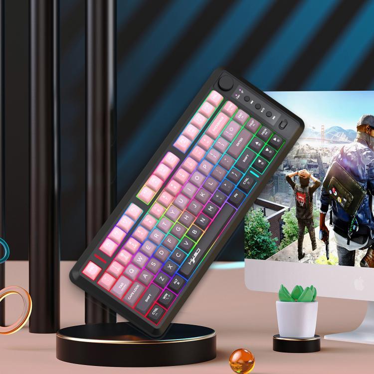HXSJ L400 三模無線 RGB 燈薄膜 81鍵鍵盤