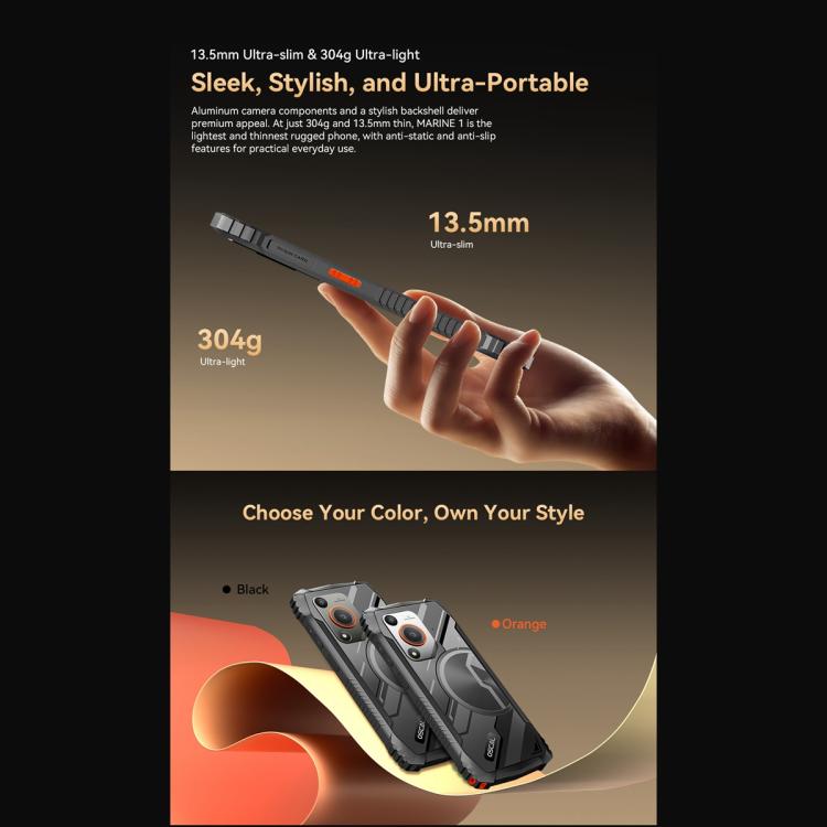 Blackview Oscal Marine 1，6.56 吋 Android 15 Unisoc UMS9230E T615 八核心，網路：4G，OTG，NFC，4GB+128GB