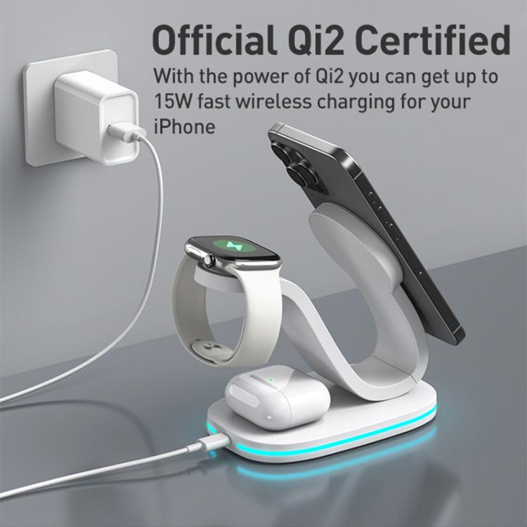三合一手機／耳機／手錶通用無線充電器，三合一通用（黑色）、三合一通用（白色）
