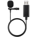 USB 介面筆記型電腦領夾式麥克風，適用於直播會議錄音，USB 介面