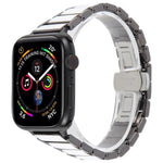 三珠陶瓷18mm鋼錶帶，適用於 Apple Watch 46mm / 49mm / 45mm / 44mm，適用於 Apple Watch 42mm / 41mm / 40mm / 38mm