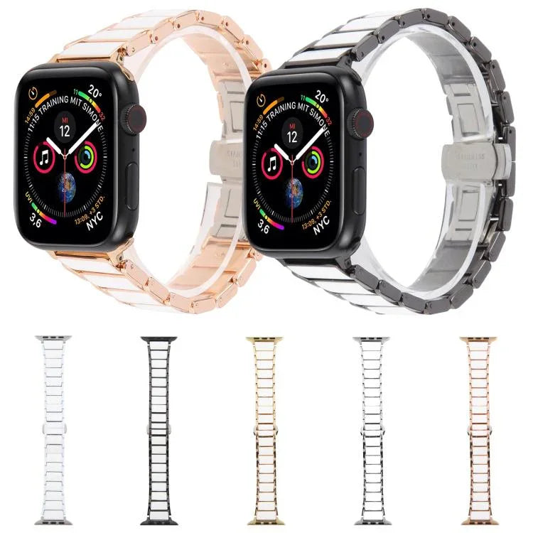 三珠陶瓷18mm鋼錶帶，適用於 Apple Watch 46mm / 49mm / 45mm / 44mm，適用於 Apple Watch 42mm / 41mm / 40mm / 38mm