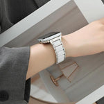 三珠陶瓷18mm鋼錶帶，適用於 Apple Watch 46mm / 49mm / 45mm / 44mm，適用於 Apple Watch 42mm / 41mm / 40mm / 38mm