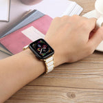 三珠陶瓷18mm鋼錶帶，適用於 Apple Watch 46mm / 49mm / 45mm / 44mm，適用於 Apple Watch 42mm / 41mm / 40mm / 38mm