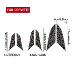 6pcs/Set Forged Gold Foil Carbon Fiber Car Engine Side Vents Decorative Sticker for Chevrolet Corvette C8 2020-, Left and Right Driver, Engine Side Vents