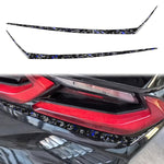 2pcs/Set Forged Gold Foil Carbon Fiber Car Taillight Below Decorative Sticker for Chevrolet Corvette C8 2020-, Left and Right Driver, Taillight Below