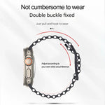 蝴蝶扣海洋矽膠錶帶，附整合式PC保護殼，適用於Apple Watch系列44mm、Apple Watch系列40mm、Apple Watch系列10 / 11 46mm、Apple Watch系列10 / 11 42mm、Apple Watch系列45mm