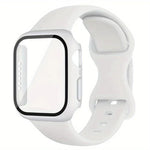 蝴蝶扣矽膠錶帶，附整合式PC保護蓋，適用於Apple Watch系列44mm、Apple Watch系列40mm、Apple Watch系列10 / 11 46mm、Apple Watch系列10 / 11 42mm、Apple Watch系列45mm