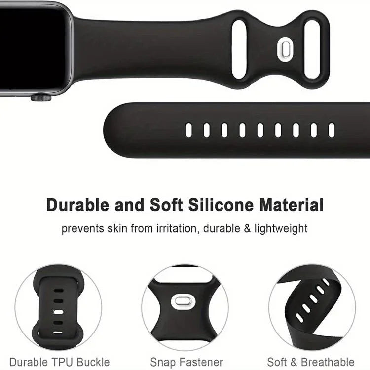 蝴蝶扣矽膠錶帶，附整合式PC保護蓋，適用於Apple Watch系列44mm、Apple Watch系列40mm、Apple Watch系列10 / 11 46mm、Apple Watch系列10 / 11 42mm、Apple Watch系列45mm