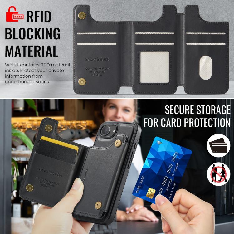 MAGKING K3 系列 MagSafe RFID 卡包可拆卸手機殼，適用於 iPhone 17e / 16e、iPhone 17、iPhone 16 Pro Max、iPhone 16 Pro、iPhone 16 Plus、iPhone 16