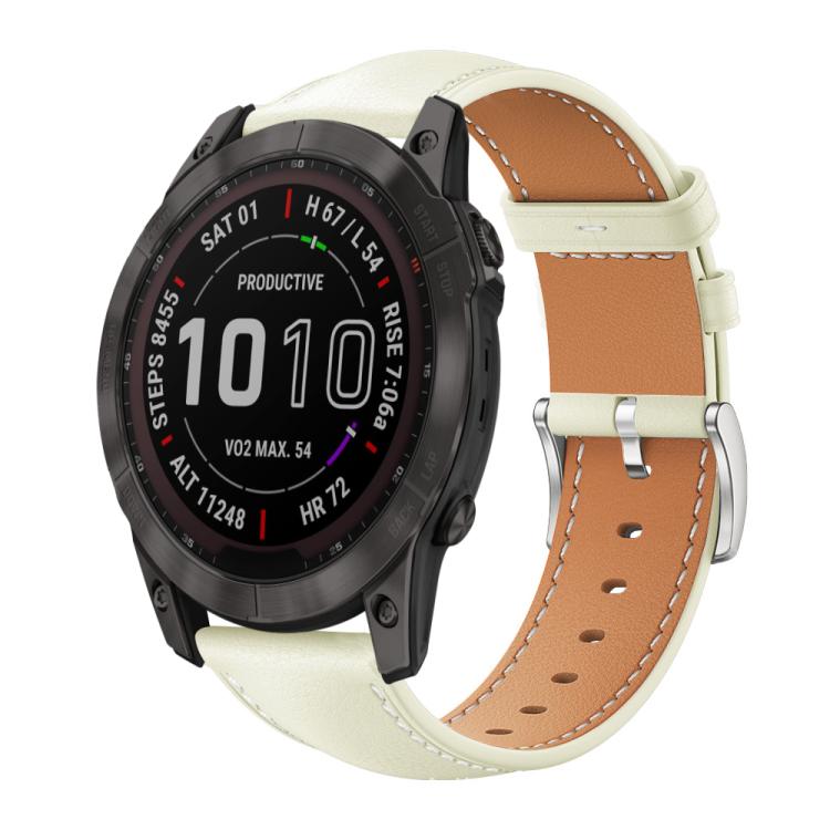 xDfind Flat Head Black Shark Fine Grain Leather Watch Band, For Garmin Fenix 8/7/6/5 22mm 20mm, For Garmin Fenix 8/7X/6X/5X 26mm 22mm, For Garmin Forerunner 220/735/735XT/230/235 20mm, For Garmin Forerunner 35/30/35j 20mm