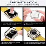 梯形扣環尼龍錶帶，附可更換Ultra 49mm薄膜PC保護蓋，適用於Apple Watch系列44mm、Apple Watch系列40mm、Apple Watch系列10 / 11 46mm、Apple Watch系列10 / 11 42mm、Apple Watch系列45mm