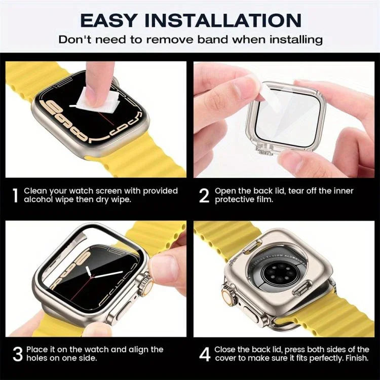梯形扣環尼龍錶帶，附可更換Ultra 49mm薄膜PC保護蓋，適用於Apple Watch系列44mm、Apple Watch系列40mm、Apple Watch系列10 / 11 46mm、Apple Watch系列10 / 11 42mm、Apple Watch系列45mm