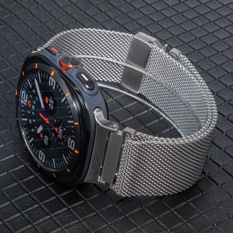 傘扣米蘭鈦鋼錶帶，適用於 Samsung Galaxy Watch Ultra / Ultra 2025，適用於 Samsung Galaxy Watch8 / Watch8 Classic