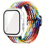 梯形扣環尼龍錶帶，附磨砂薄膜PC保護蓋，適用於Apple Watch系列44mm、Apple Watch系列40mm、Apple Watch系列10 / 11 46mm、Apple Watch系列10 / 11 42mm、Apple Watch系列45mm、Apple Watch系列41mm
