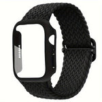 梯形扣環尼龍錶帶，附磨砂薄膜PC保護蓋，適用於Apple Watch系列44mm、Apple Watch系列40mm、Apple Watch系列10 / 11 46mm、Apple Watch系列10 / 11 42mm、Apple Watch系列45mm、Apple Watch系列41mm