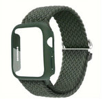 梯形扣環尼龍錶帶，附磨砂薄膜PC保護蓋，適用於Apple Watch系列44mm、Apple Watch系列40mm、Apple Watch系列10 / 11 46mm、Apple Watch系列10 / 11 42mm、Apple Watch系列45mm、Apple Watch系列41mm