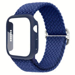 梯形扣環尼龍錶帶，附磨砂薄膜PC保護蓋，適用於Apple Watch系列44mm、Apple Watch系列40mm、Apple Watch系列10 / 11 46mm、Apple Watch系列10 / 11 42mm、Apple Watch系列45mm、Apple Watch系列41mm