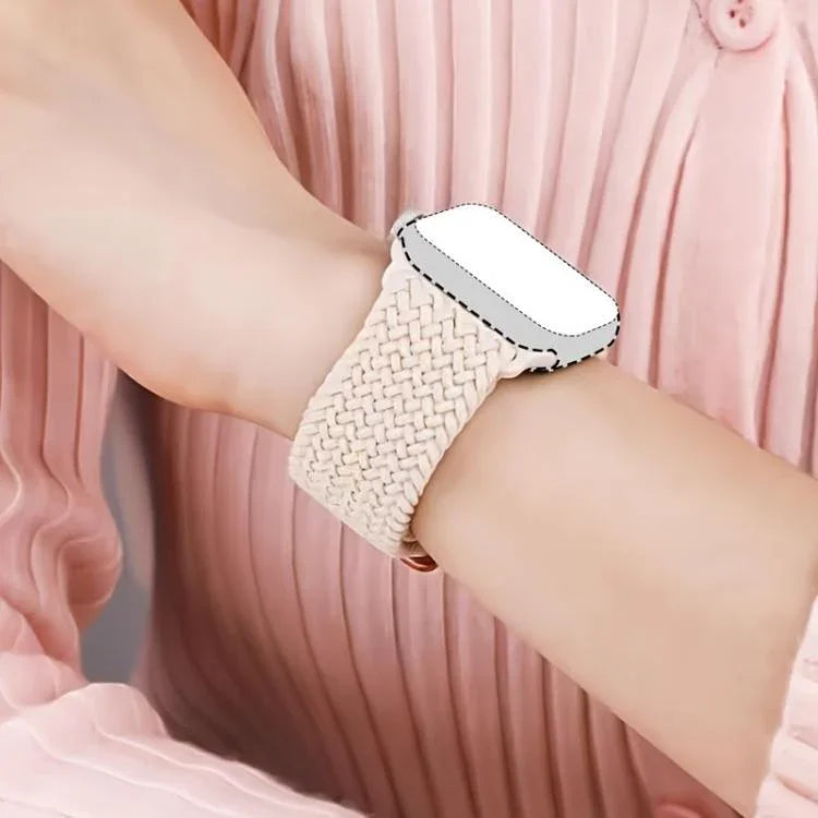 梯形扣環尼龍錶帶，附磨砂薄膜PC保護蓋，適用於Apple Watch系列44mm、Apple Watch系列40mm、Apple Watch系列10 / 11 46mm、Apple Watch系列10 / 11 42mm、Apple Watch系列45mm、Apple Watch系列41mm