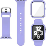 針扣矽膠錶帶，附整合式PC保護殼，適用於Apple Watch系列44mm、Apple Watch系列40mm、Apple Watch系列10 / 11 46mm、Apple Watch系列10 / 11 42mm、Apple Watch Ultra 3 / 2 / 1 49mm