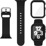 針扣矽膠錶帶，附整合式PC保護殼，適用於Apple Watch系列44mm、Apple Watch系列40mm、Apple Watch系列10 / 11 46mm、Apple Watch系列10 / 11 42mm、Apple Watch Ultra 3 / 2 / 1 49mm