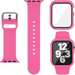 針扣矽膠錶帶，附整合式PC保護殼，適用於Apple Watch系列44mm、Apple Watch系列40mm、Apple Watch系列10 / 11 46mm、Apple Watch系列10 / 11 42mm、Apple Watch Ultra 3 / 2 / 1 49mm